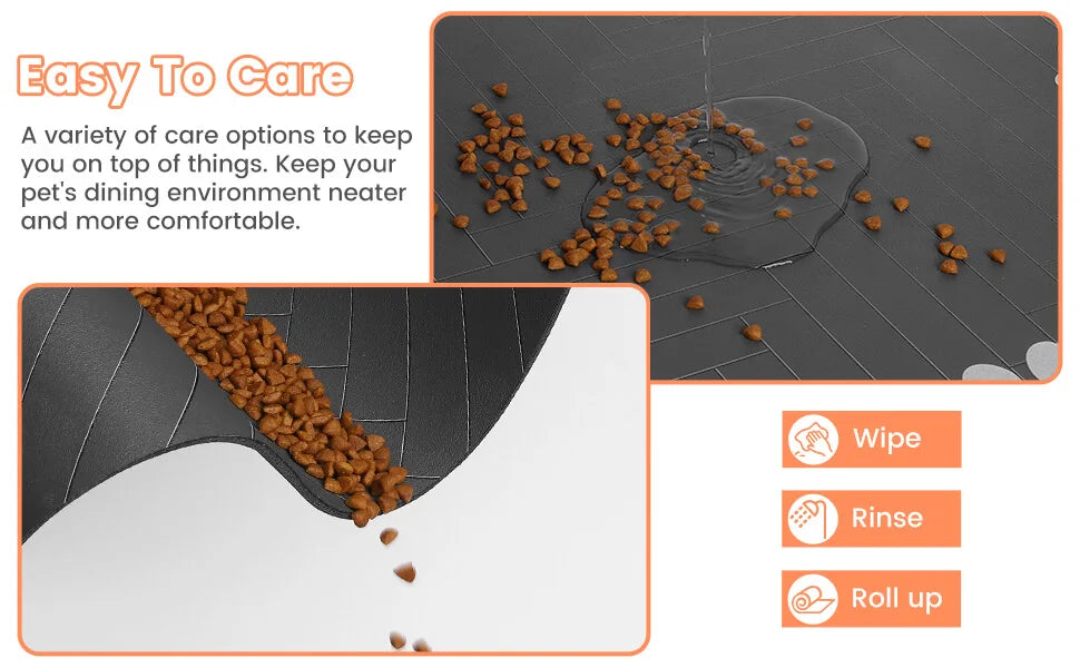 Tapete de alimentação para animais de estimação, absorvente, suporte de borracha, secagem rápida, tapete de água para cães e gatos, comida e tigela de água com à prova d'água