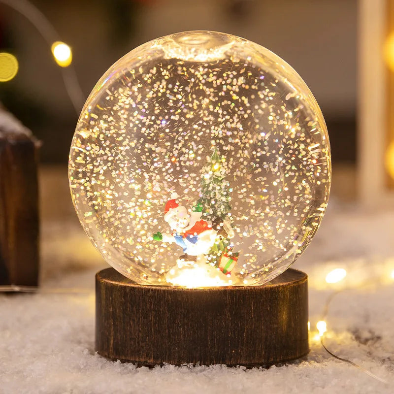 Decorações de Natal: Bolas de Cristal Iluminadas Luzes Noturnas Luzes de Vento e Presentes de Natal Criativos