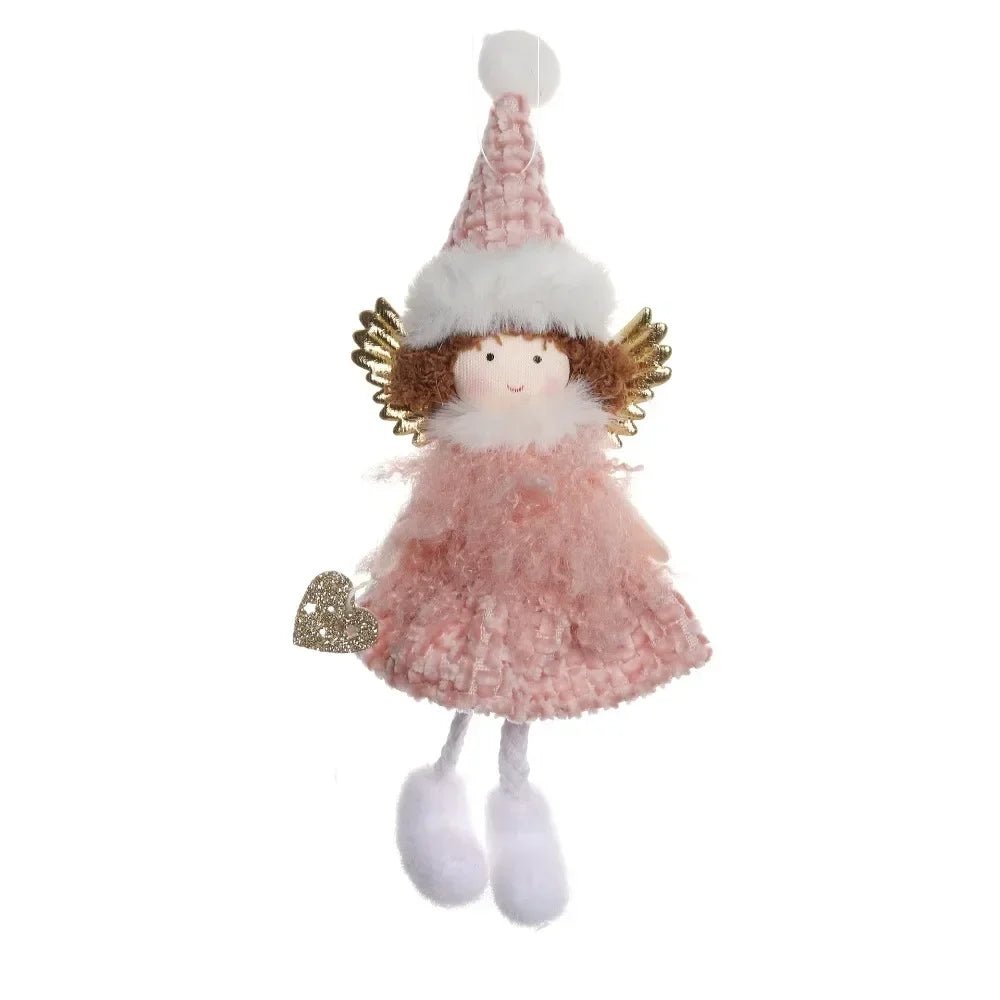 Natal Pendurado Malha Sequin Saia, Anjo Xmas Árvore Pingente Enfeites, Decoração de Casa, Noel, Presentes, 2022