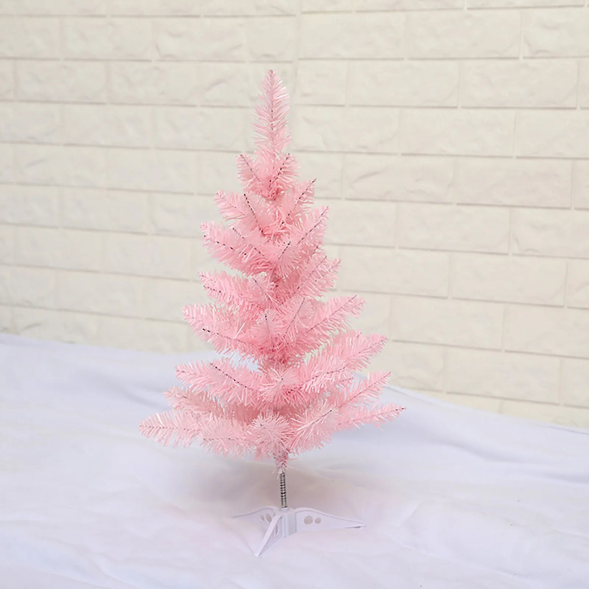 Árvore de natal artificial 45/60cm rosa desktop reunindo pinheiro de natal com luz decoração de natal ornamentos de janela presente