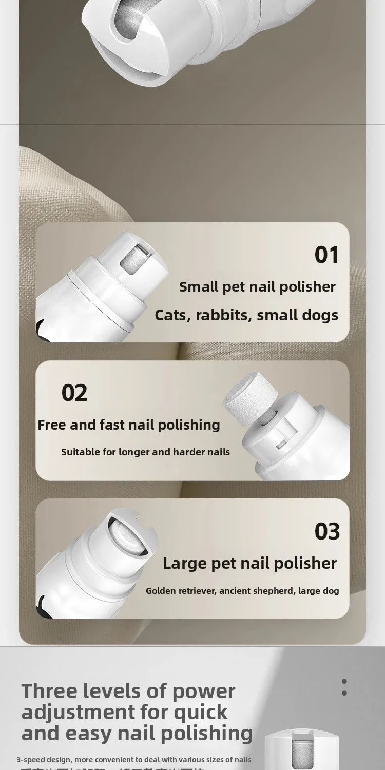 Grande Cortador de Unhas Elétrico para Animais de Estimação, Lixadeira de Unhas para Cães e Gatos, Aparador de Unhas para Higiene e Limpeza de Pets