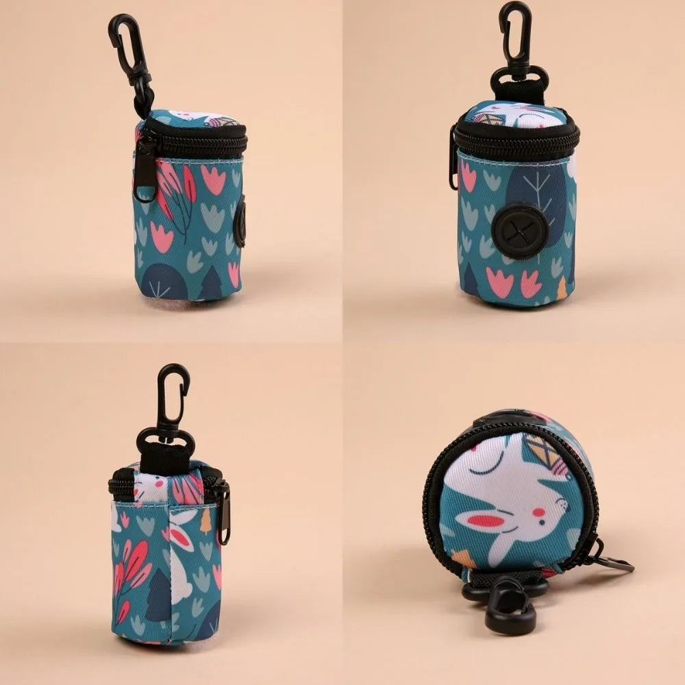 Hangable cão cocô saco dispensador zíper cães andando acessório saco de resíduos titular portátil bonito sacos de lixo organizador suprimentos para animais de estimação