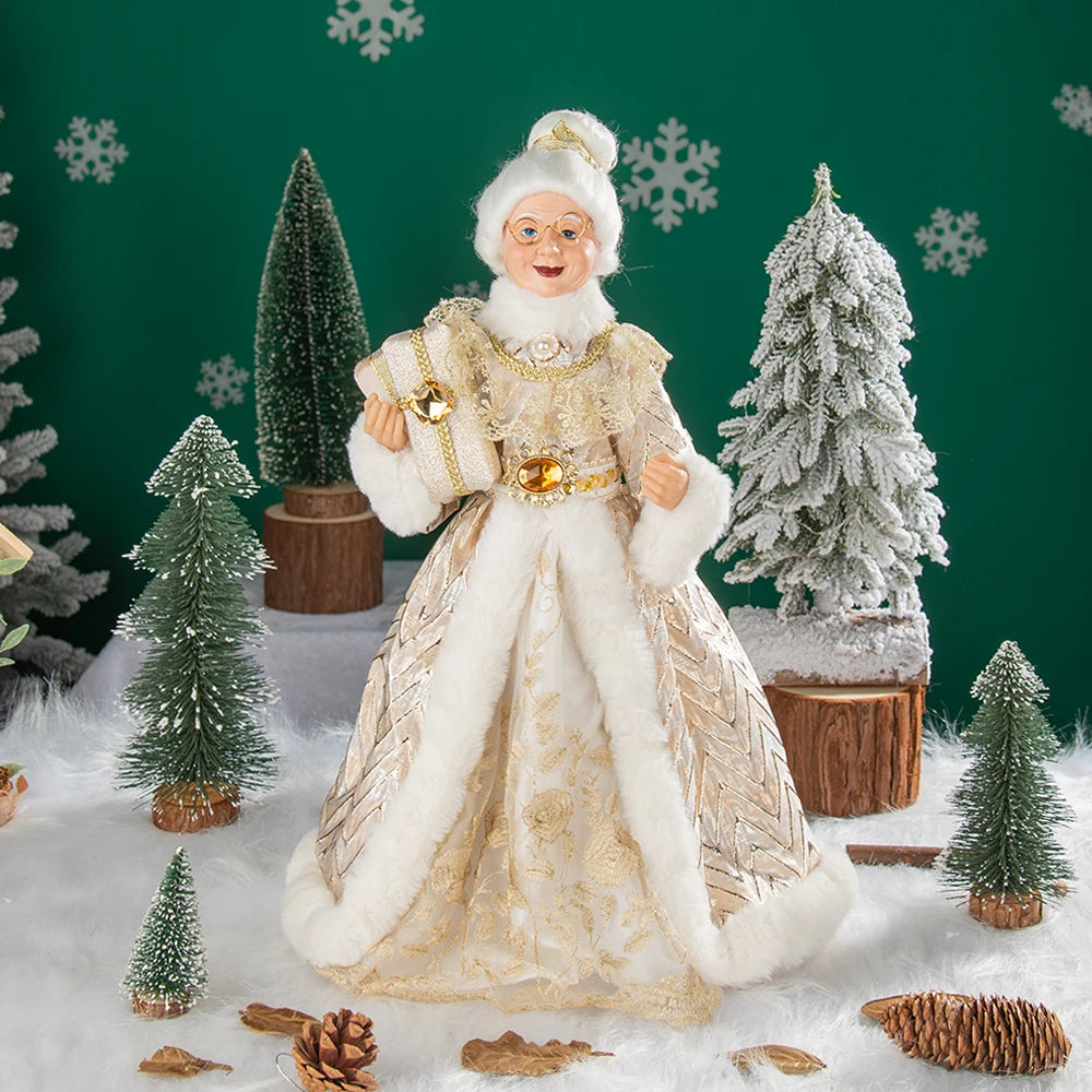 40cm natal anjo boneca estatueta brinquedo colher de árvore ornamentos em pé aniversário natal decorações navidad decoração para casa novedades