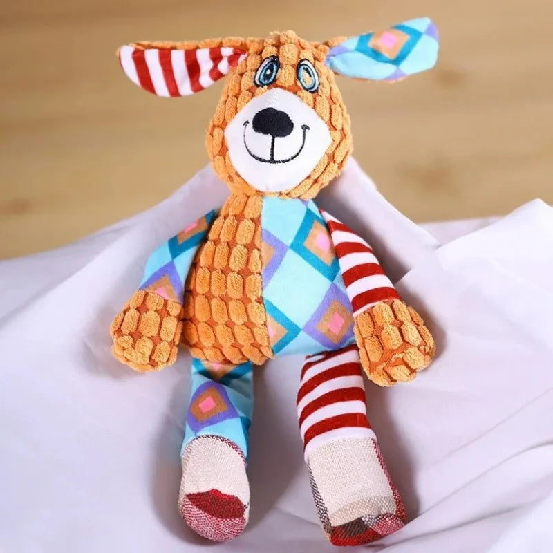 Brinquedo de Pelúcia para Cães, Fofo, em Formato de Raposa e Elefante, Anti-Mordida, Interativo, com Som, para Limpeza dos Dentes, Diversão e Resistência à Mordida