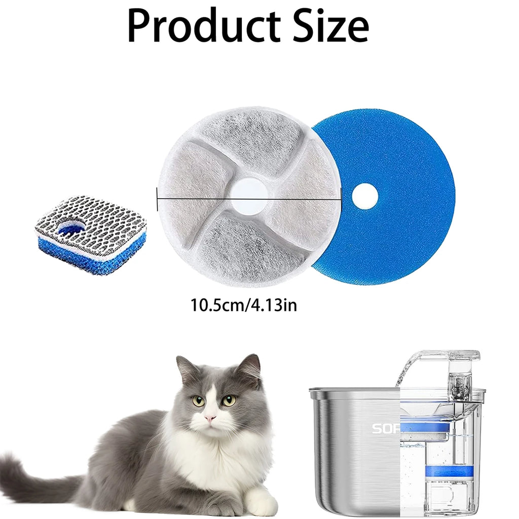 Dispensador de água para animais de estimação, filtro para fonte de água de gato, filtro para fonte potável, filtragem de ciclo, fácil de limpar