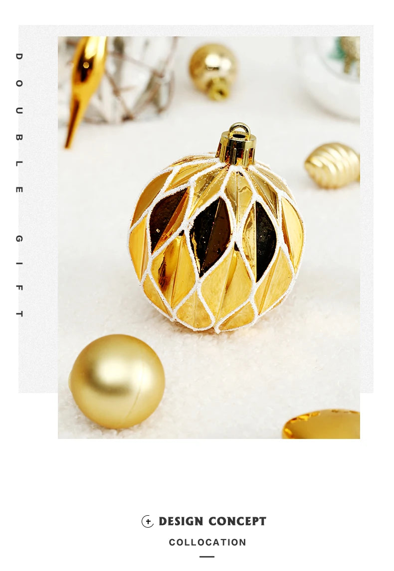    Ornamentos de bola de natal de 73 pces, decorações de suspensão inquebráveis do ornamento da bola de natal para a árvore de natal