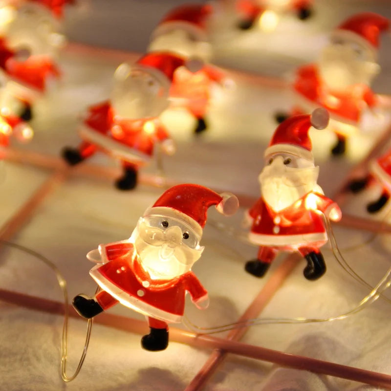 Papai noel natal led luz corda feliz natal decoração para casa 2025 enfeites de árvore de natal navidad presentes de natal ano novo
