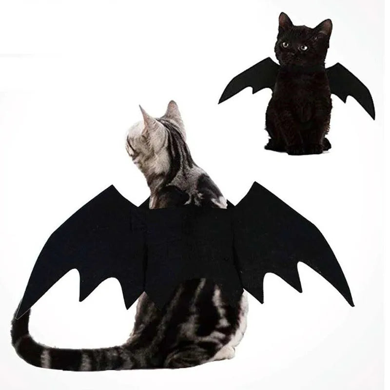 Black Bat Wings Harness Cosplay Costume para Animais de Estimação, Halloween, Fofos, Kawaii, Gato, Gatinho, Cão, Cachorro, Roupas, Presente de Festa