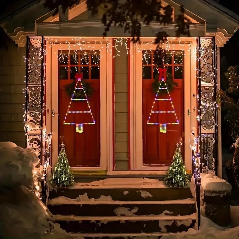 Luzes de Cordão LED em Forma de Escada para Árvore de Natal, Luzes de Fada Suspensas Alimentadas por Bateria, Para Decoração de Árvore de Natal e Casa
