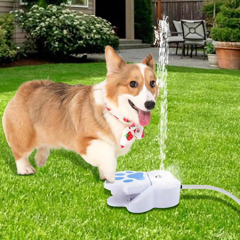 Fonte de Água para Animais de Estimação com Ativação por Pisada, Bebedouro para Cães, Sprinkler para Filhotes, Dispensador de Água para Animais de Estimação para Jardim Externo