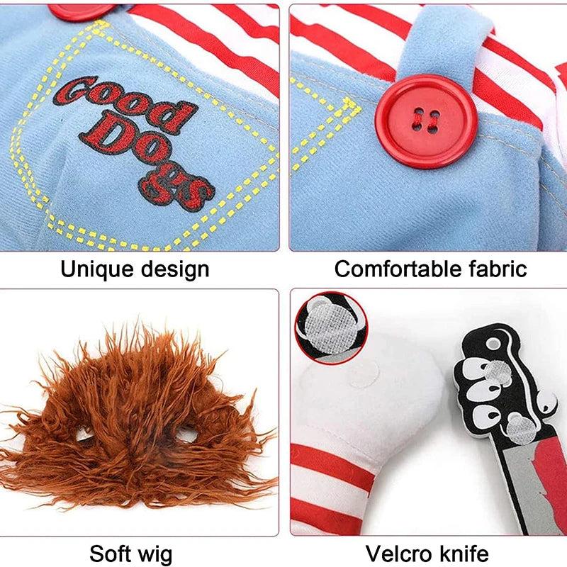 Conjuntos de fantasias ajustáveis para cães de Halloween, roupas, cosplay, fantasia para cães médios e grandes, pug, roupas novas, engraçado, 2023