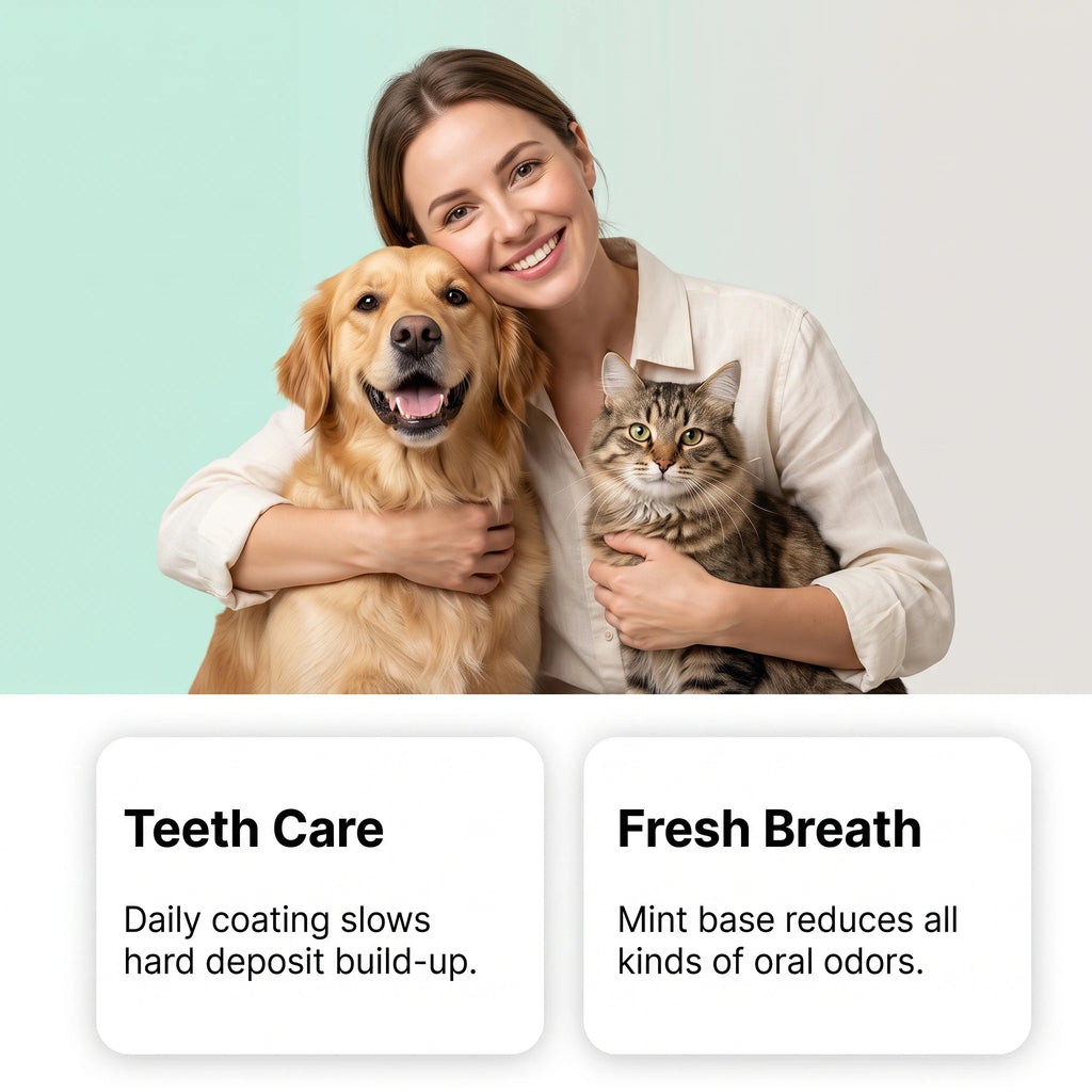 Gel para Cuidados Dentários de Animais de Estimação, Manutenção da Superfície dos Dentes, Refrescante do Hálito e Calmante para as Gengivas, Gel Suave e Seguro para Lamber para Cães e Gatos