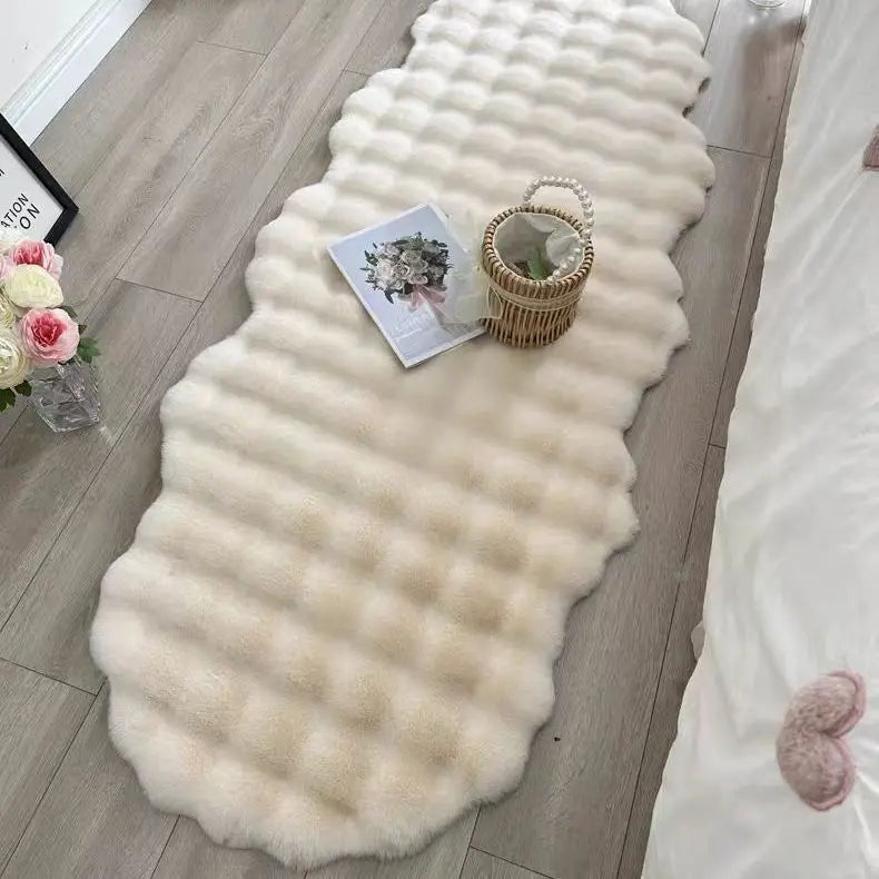 Novo Tapete Estilo Creme para Sala de Estar e Quarto, Tapete de Pelúcia Espesso e Densificado, Manta para Janela Saliente, Sofá, Cama e Cabeceira