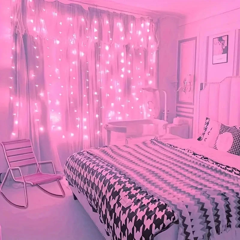 Decoração de casa de natal usb 8 modos luzes guirlanda de fadas led cortina luzes da corda com controle remoto para o quarto casamento