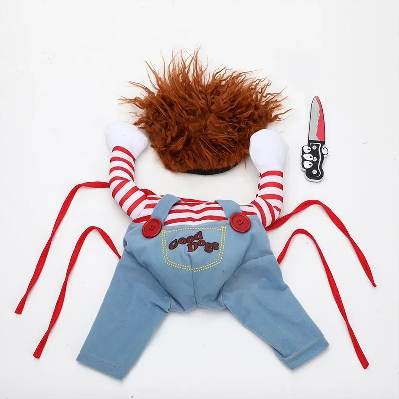 1 Conjunto de Fantasia de Boneca Mortal para Cães Pequenos, Roupa de Transformador para Halloween, Fantasia de Role Play para Animais de Estimação, Roupa para Festa a Fantasia