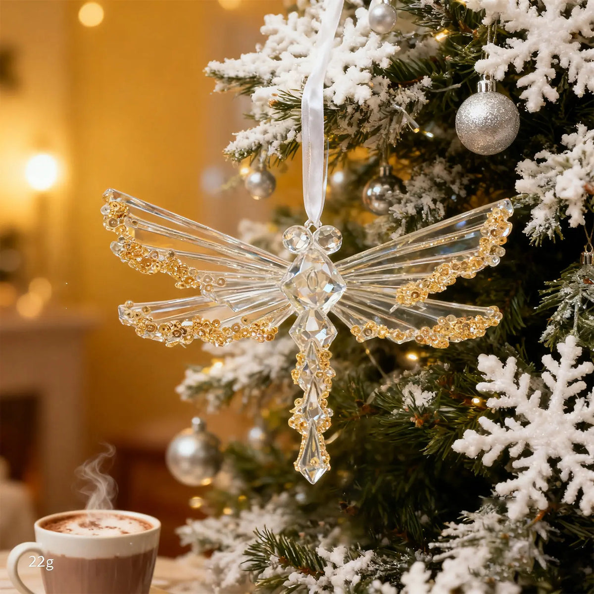 Decoração de árvore de natal decorações de cristal pendurado floco de neve sincelo decoração de cristal transparente decoração de festa de natal