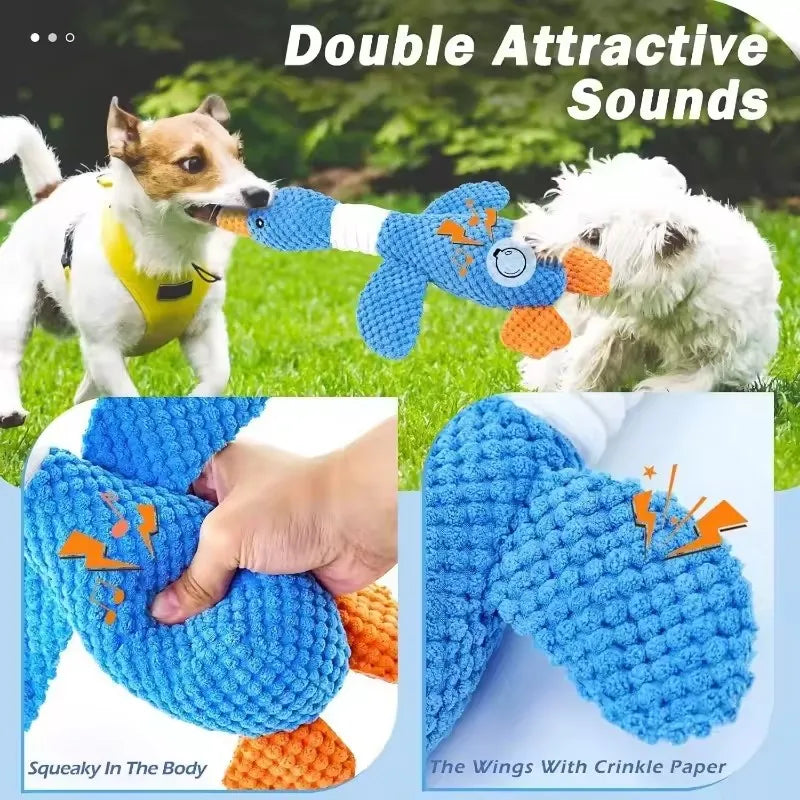 Brinquedos Indestrutíveis para Animais de Estimação para Gatos e Cães que Mastigam Fortemente, Brinquedo Interativo de Pelúcia com Som para Gatos e Cães