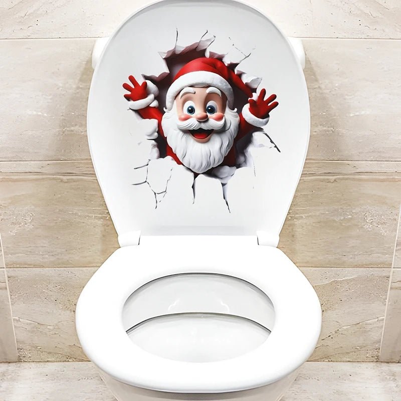 Natal boneco de neve adesivo higiênico feliz natal festa decoração 2025 natal decoração do banheiro navidad natal presente de ano novo 2026