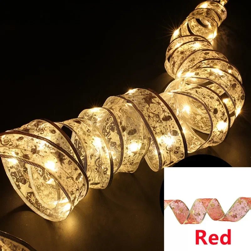 Luzes de Natal em Fita LED, Luzes de Cordão de 1 a 10M, Lâmpada de Fita com Glitter em Forma de Floco de Neve para Decoração de Árvore de Natal e Festas - Kasa & Pet