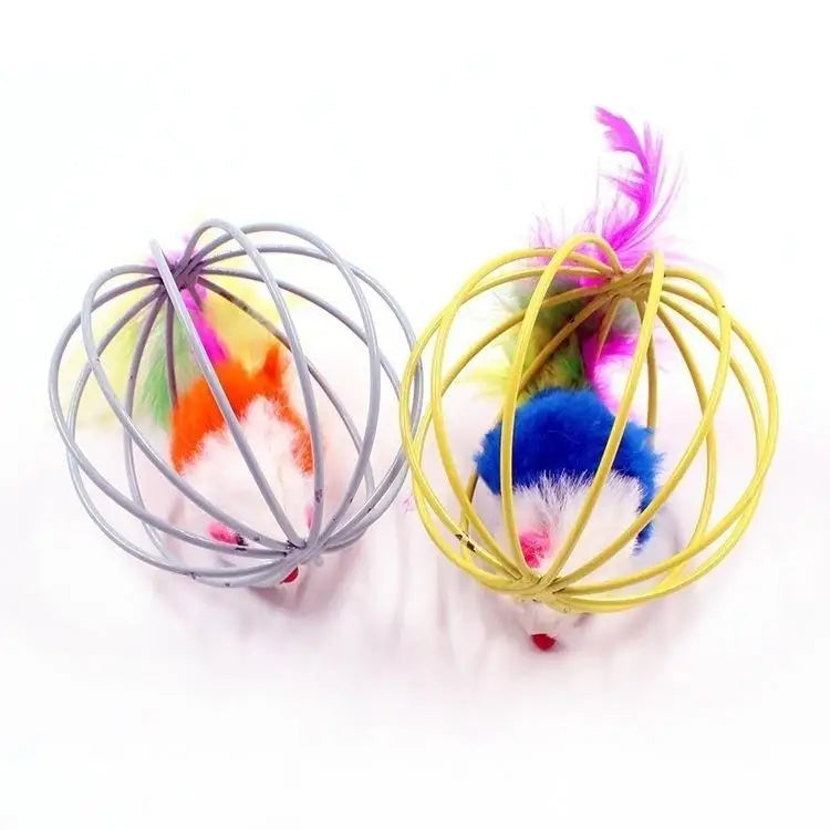 Engraçado enjaulado mouse pet brinquedo rato bola para gato cão animal de estimação novidade brinquedo suprimentos para animais de estimação