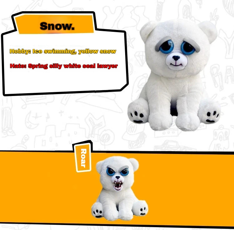 Boneco de Animal de Tamanho Médio Feisty Pets, Panda com Rosto Intercambiável, Brinquedo Interativo para Crianças