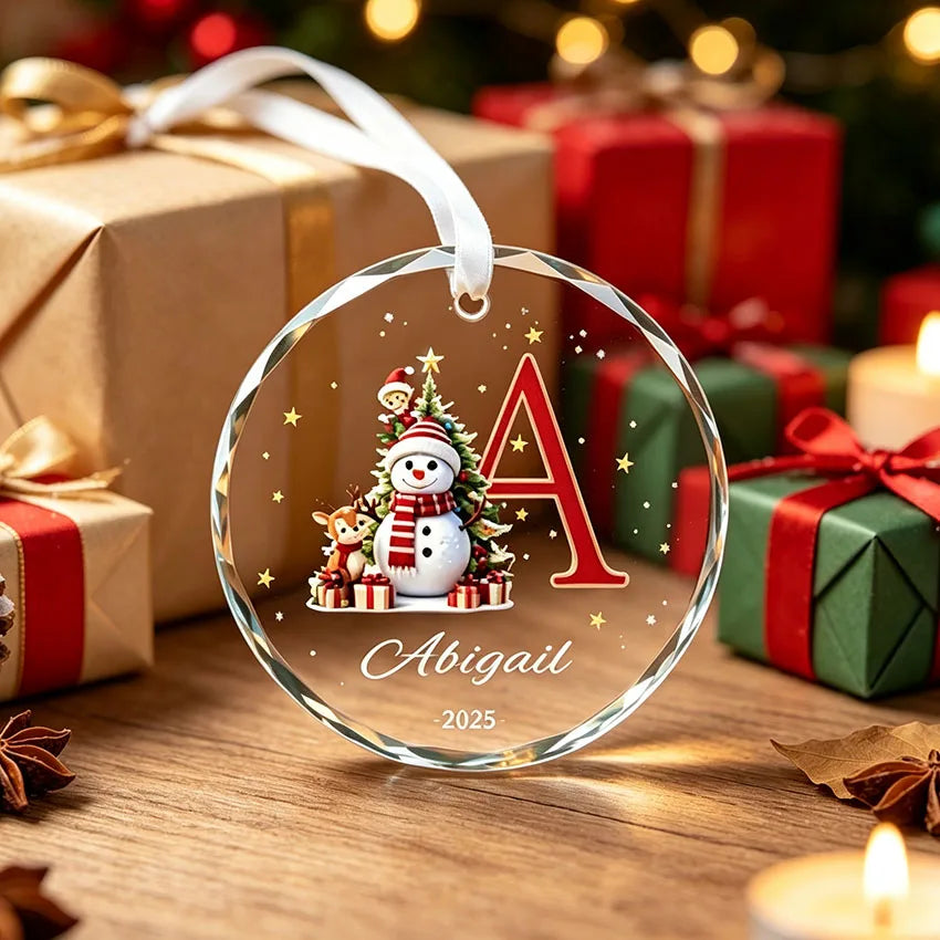 Enfeites de Natal personalizados, com opções de personalização, incluindo letras e nomes, para pendurar na árvore de Natal, decorações para a árvore de Natal, presentes de Natal significativos para a família e amigos
