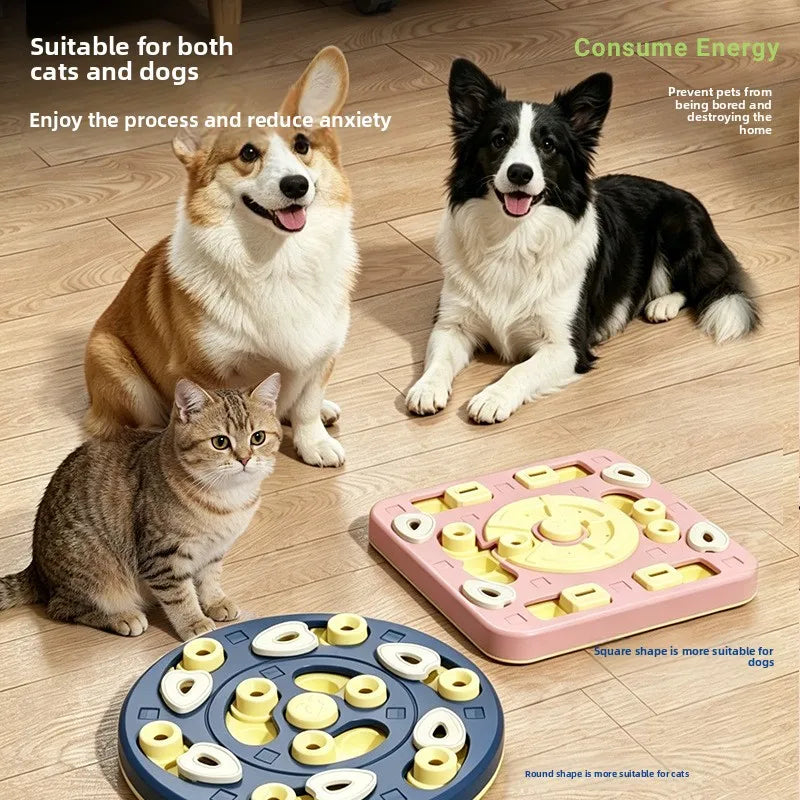 Brinquedo Labirinto Deslizante Multicamadas para Pets: Comedouro Lento, Tabuleiro de Busca de Alimentos, Anti-Engasgo