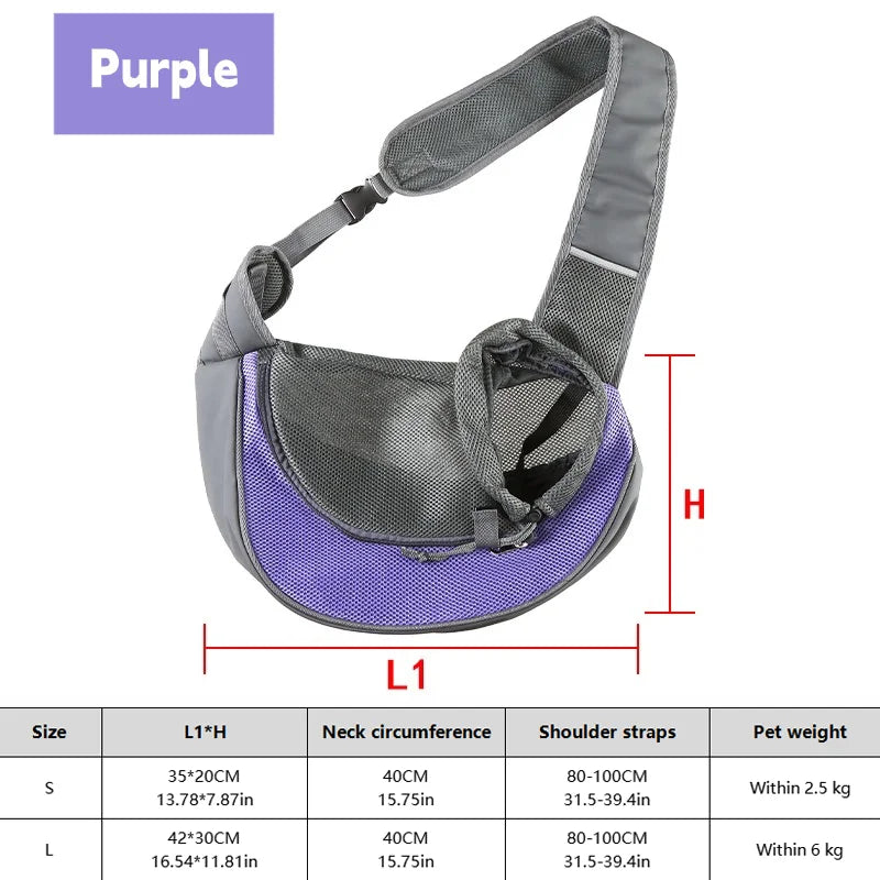 1pc cão para fora mochila, cão sling transportadora malha respirável viagem crossbody saco para filhote de cachorro gato caminhadas acampamento Kasa & Pet