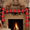 1pc natal 10/20 led guirlanda luzes com bagas vermelhas & folhas de azevinho alimentado por bateria para casa interior lareira decoração de natal