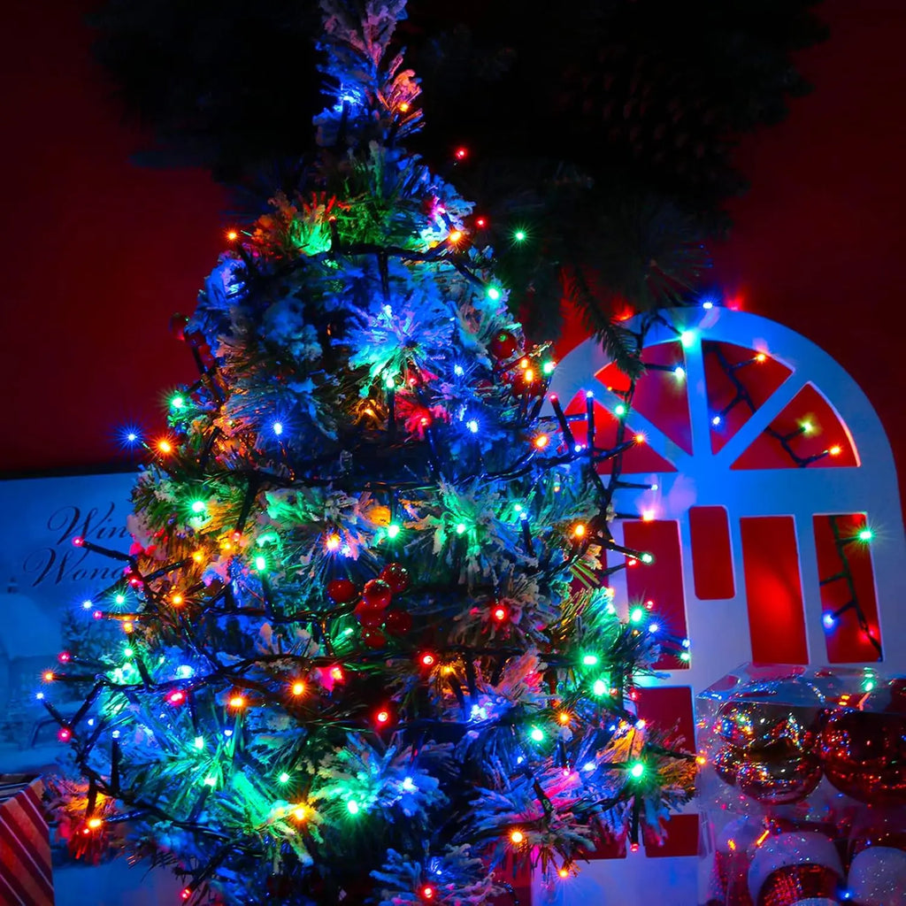 Luzes de corda solares led movidas a energia solar luzes ao ar livre de natal à prova dwaterproof água estrelado luz de fadas de natal para festival festa atmosfera
