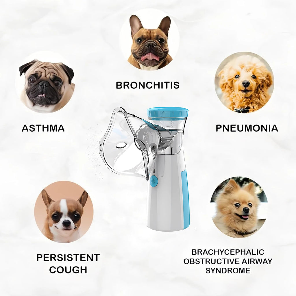 Nebulizador Portátil para Animais de Estimação, Dispositivo de Inalação para Gatos e Cães, Suprimentos para Tratamento e Alívio Respiratório em Casa