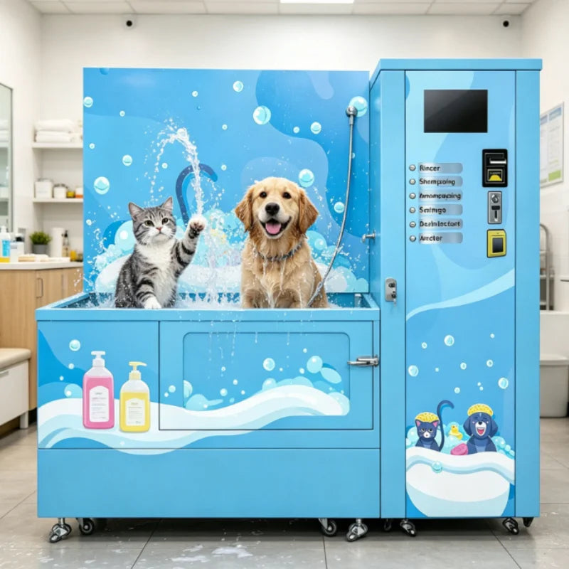 Lavadora de Animais de Estimação Personalizada com Sistema de Múltiplas Opções de Pagamento e Secagem, Design Amigável para Animais para Uso em Pet Shops e Residências