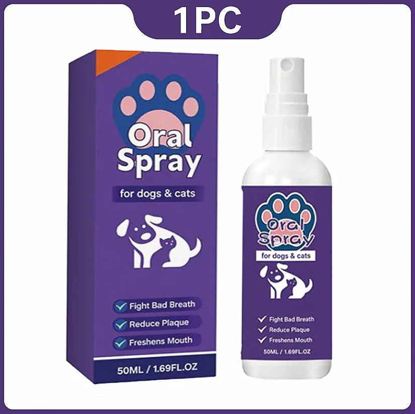 Spray de Cuidado Oral para Cães Limpeza de Dentes de Animais de Estimação Hálito Fresco Higiene Dental Diária Cuidado Suave para a Boca Fácil de Usar
