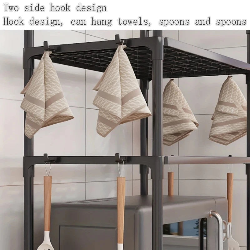 Prateleira para guardar o micro-ondas na bancada da cozinha, prateleira de vários níveis para guardar temperos, utilizada para guardar utensílios de cozinha na bancada.