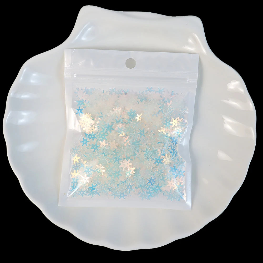 20g 8mm Glitter Flocos de Neve de Natal Lantejoulas Confete Neve Artificial Enfeites Decoração de Natal para Casa Natal 2026