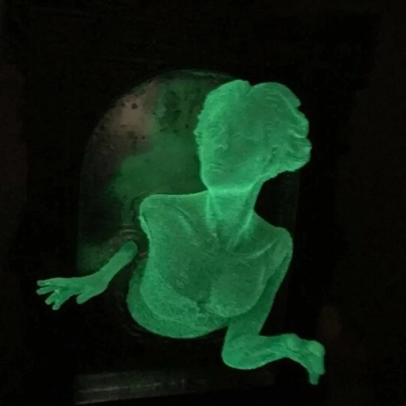 Halloween resina diabo mão decoração de parede ghótico fantasma no espelho artesanato luminoso adereços assustadores casa foto quadro decoração