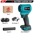 Onevan 400m/s ventilador turbo elétrico sem escova, 4000w, 300000rpm, ferramenta de sopro de poeira de folhas sem fio para makita, pino de bateria de 18v