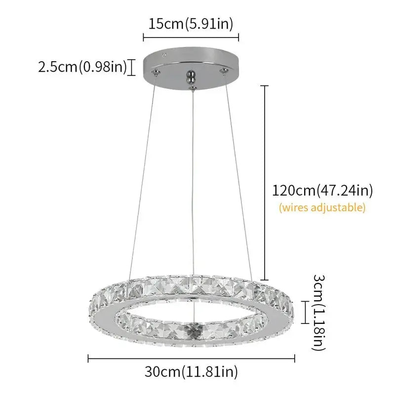 Led anel de luxo luzes pingente para sala estar jantar lustre moderno decoração casa lâmpada do teto nordic luminária lustre - Kasa & Pet