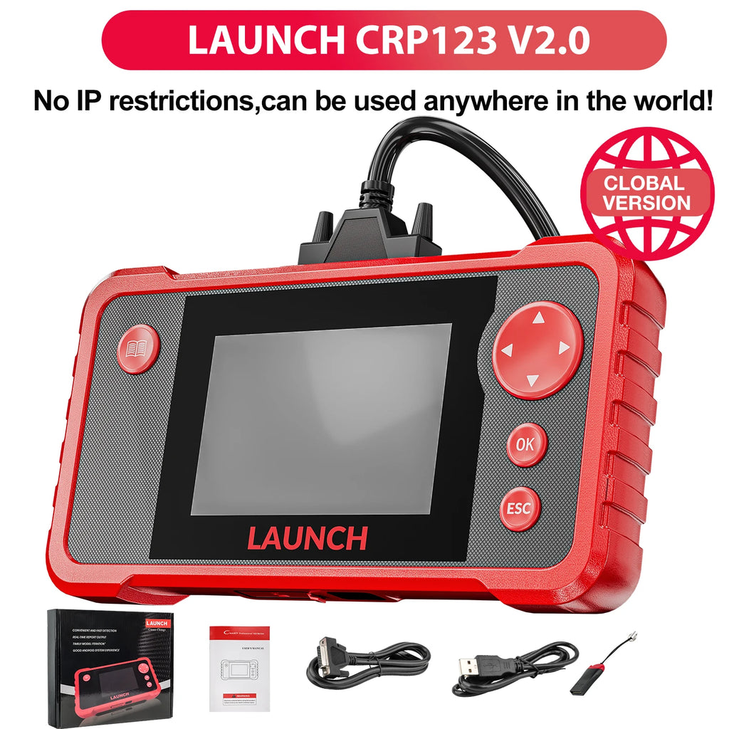 2026 NOVO LANÇAMENTO X431 CRP123 V2.0 Scanner Automotivo OBD2 para Diagnóstico de Motor/ABS/SRS/Transmissão, Ferramenta de Análise com 3 Funções de Redefinição