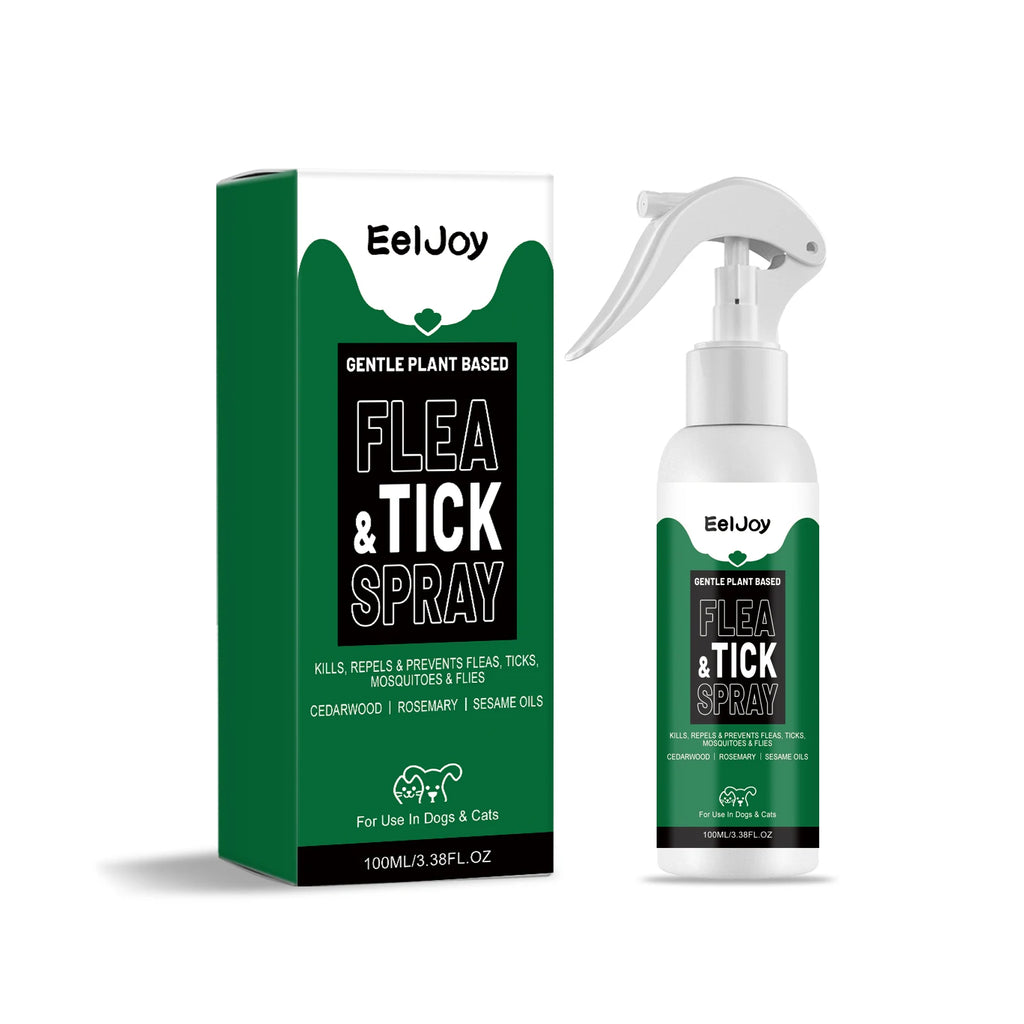 Spray Repelente de Pulgas e Carrapatos para Animais de Estimação com Extrato de Plantas para Gatos e Cães
