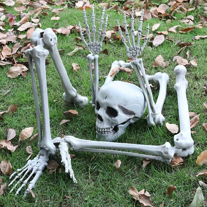 Decorações de Halloween para Casa: Cabeça de Esqueleto, Adereços Assustadores para Exterior, Mãos de Crânio Realistas, Pegadinhas para Quintal, Suprimentos para Festas e Festivais - Kasa & Pet