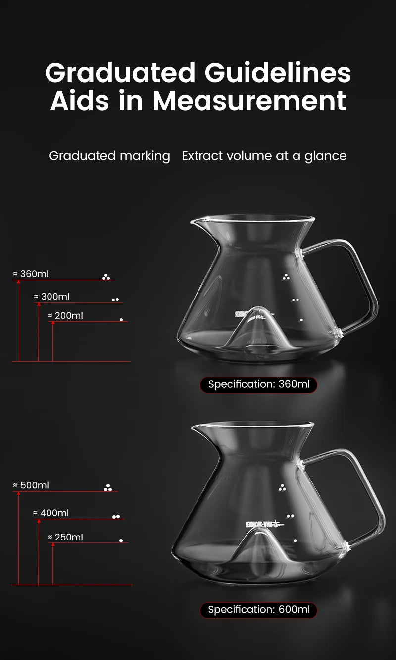 MHW-3BOMBER despeje sobre cafeteira 360/600ml servidor de café gotejador de café de vidro para fabricação caseira acessórios de cozinha