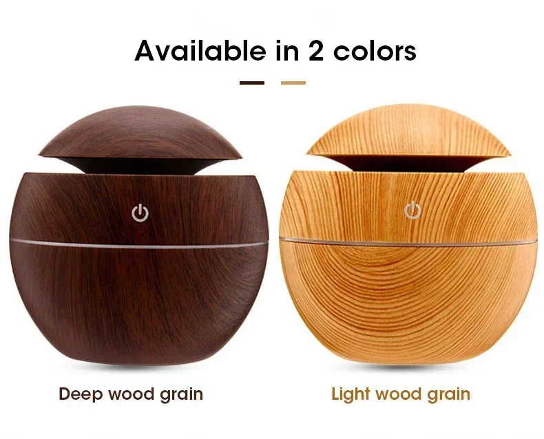 Woodgrain usb difusor de óleo essencial mini umidificador ultrassônico aromaterapia portátil desktop fabricante névoa ar para escritório em casa