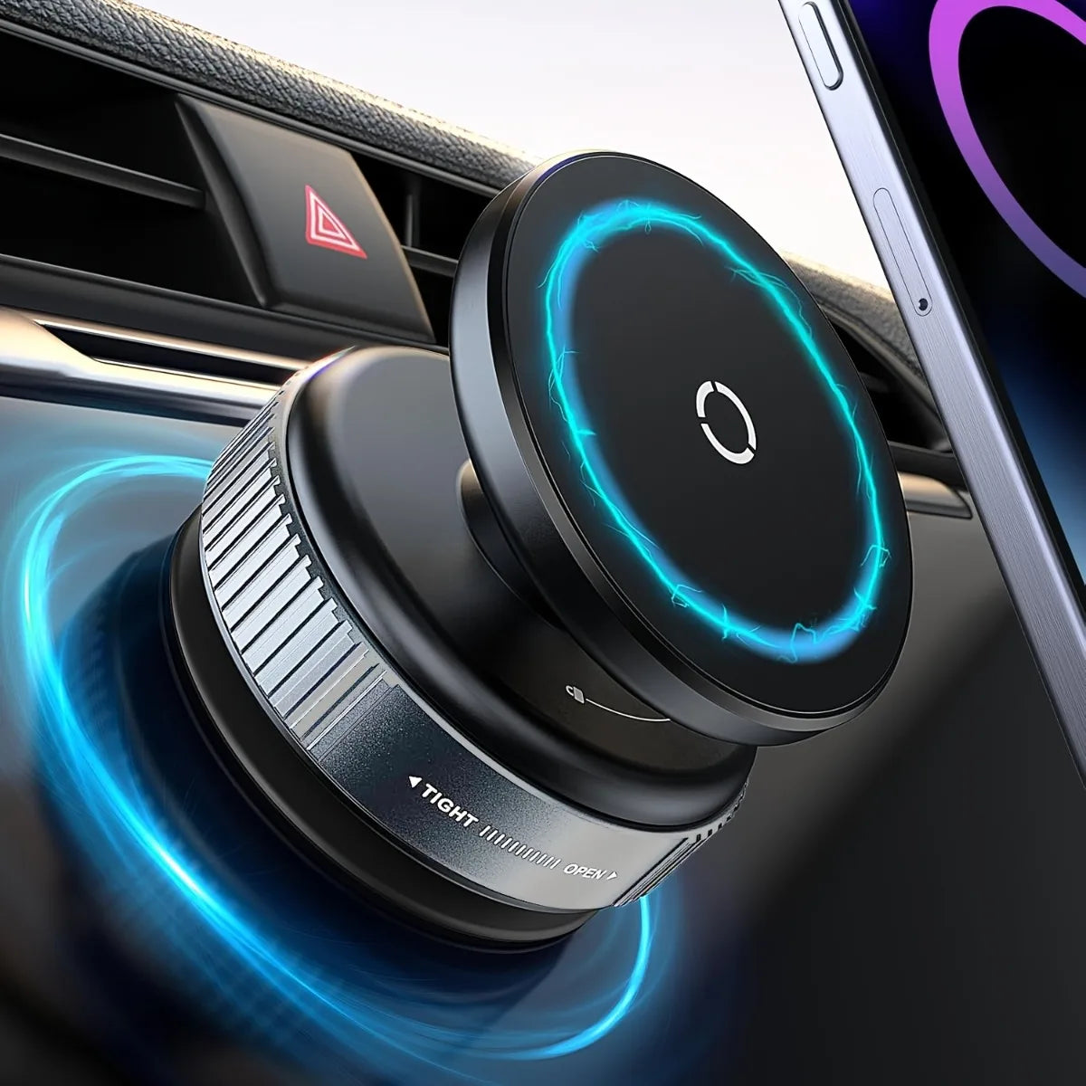 Phone Mount Vacuum Magnetic Phone Holder for Car, 360 Adjustable Vacuum Magnetic Phone Holder, Magnet Car Mount for All Smartphones