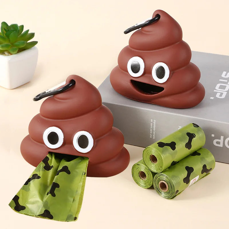 Ao ar livre portátil saco de resíduos do cão de estimação dispensador saco de cocô carregador ferramenta de limpeza suprimentos para animais de estimação forma fecal sacos de cocô do cão