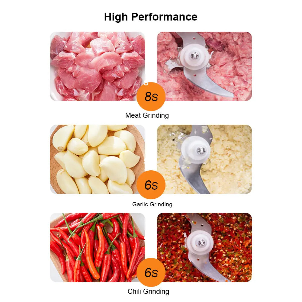 Alta Velocidade Multi Função 500W Processador de Alimentos Meat Grinder Portátil Pessoal Mini Liquidificador Mixer Juicer Moedor Seco 800ml Chopper