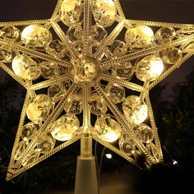 15cm decoração de árvore de natal estrelas luzes brancas quentes decoração de quarto de casa lâmpada led brilhante festival de natal topstar navidad 1.07in