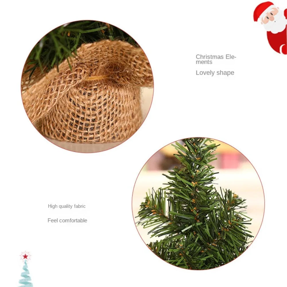 Mini Árvore de Natal Artesanal de PVC de Alta Qualidade 20/30/40CM, Árvore de Natal Mini DIY, Plantas Artificiais para Decoração de Casa