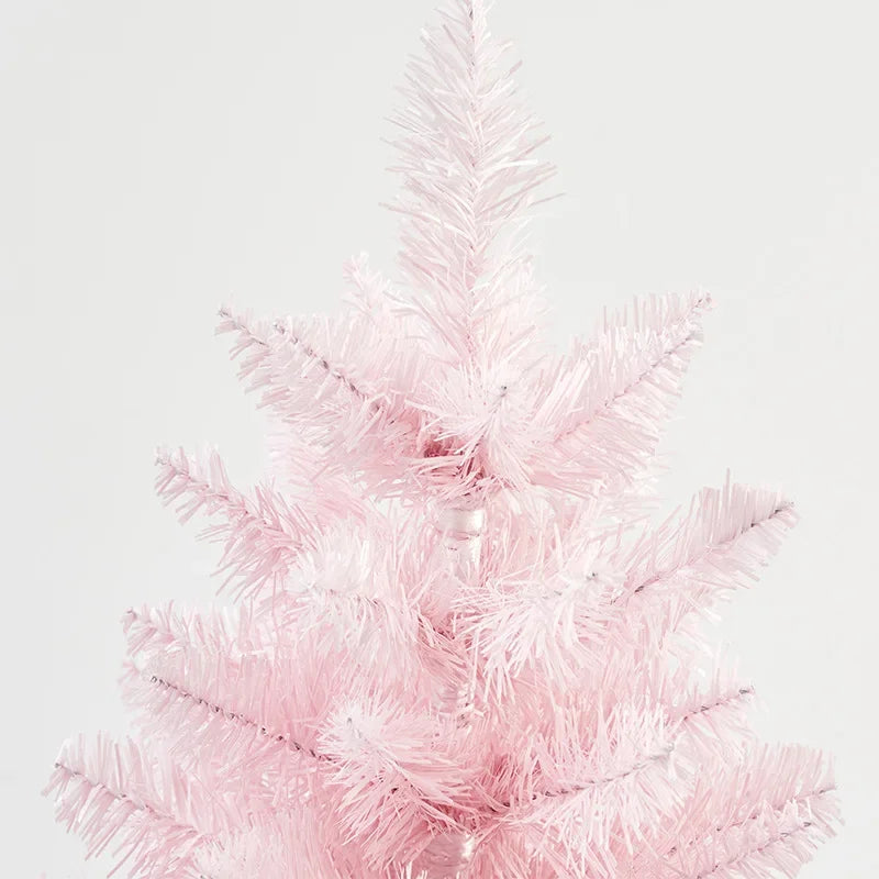 Árvore de Natal artificial, verde e rosa, modelo clássico, com suporte de plástico, acessórios de decoração natalina, presente.
