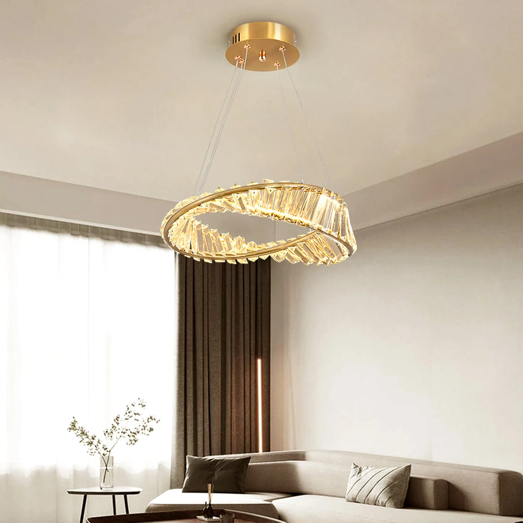 Led anel de luxo luzes pingente para sala estar jantar lustre moderno decoração casa lâmpada do teto nordic luminária lustre